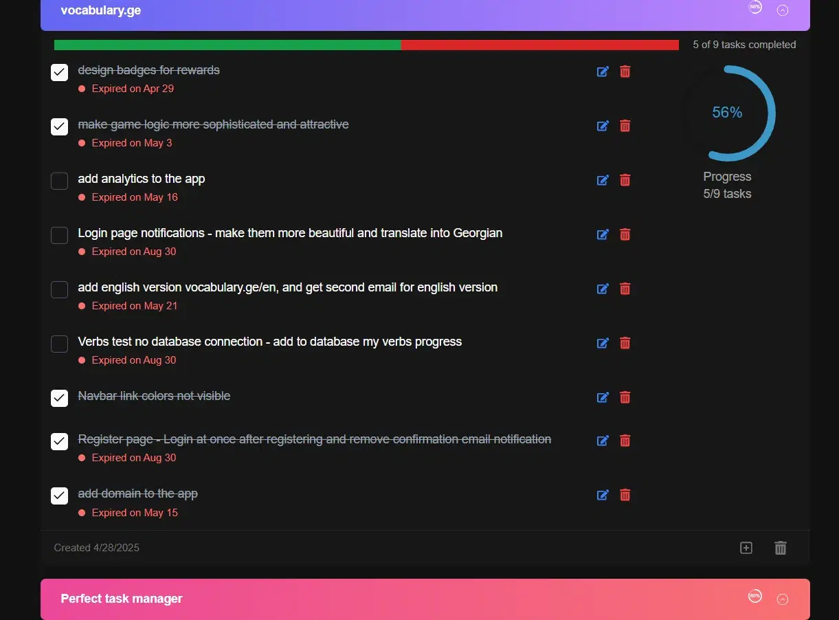 Screenshot of Task Reminder